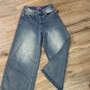 Edikted Vintage Wash Wide Leg Jeans